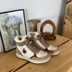 Sygeplejebutikken Kort Støvle Dame|Vinterstøvler Damer*Taupe vinterstøvle med snørebånd