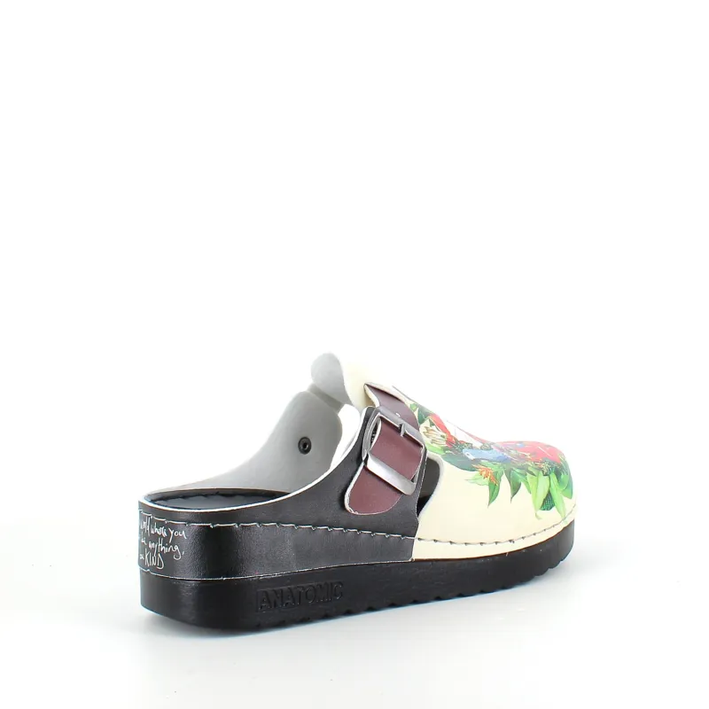 Sygeplejebutikken Clogs|Træsko Dame Modeller*Træsko med papegøjeprint