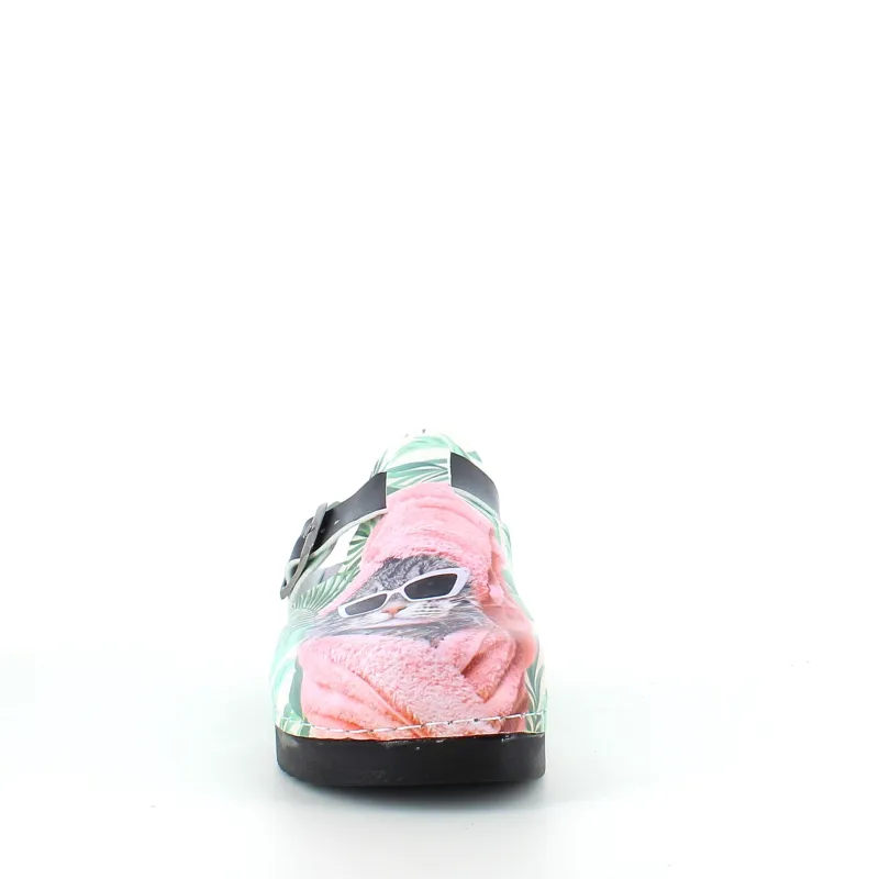 Sygeplejebutikken Clogs|Træsko Dame Modeller*Træsko med print en cool kat