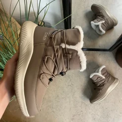 CMP Knyster - Hallux Valgus|Diabetes Fødder*Vandafvisende beige vinterstøvle fra med elastiksnøre