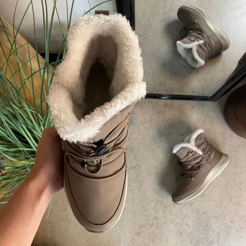 CMP Knyster - Hallux Valgus|Diabetes Fødder*Vandafvisende beige vinterstøvle fra med elastiksnøre