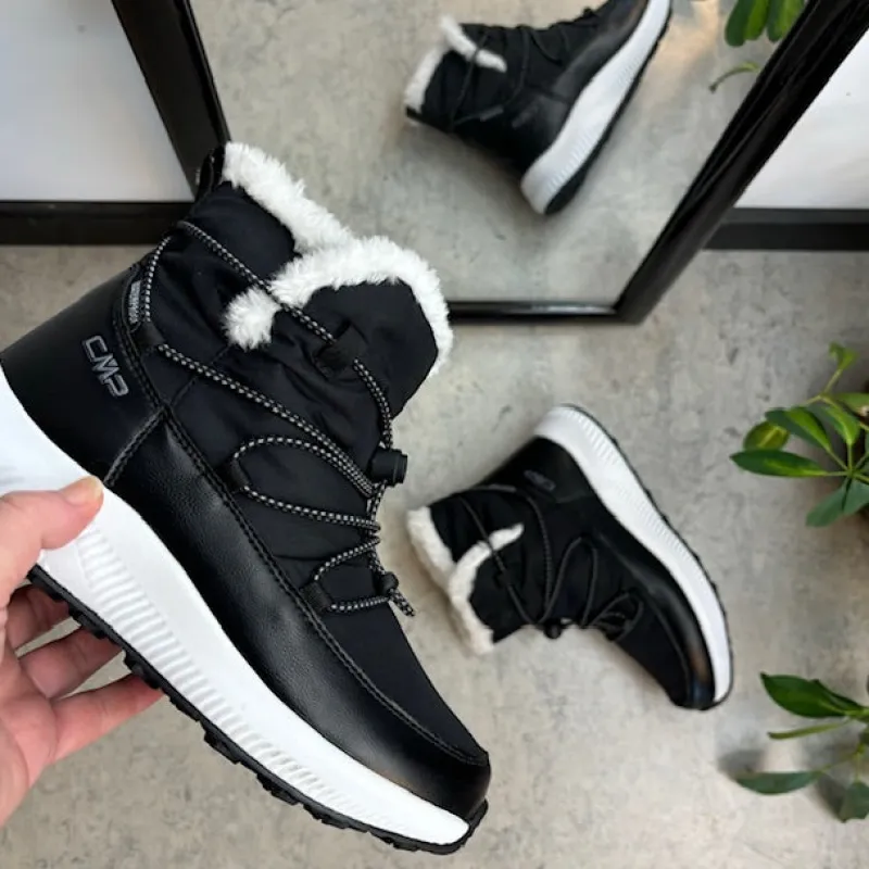 CMP Knyster - Hallux Valgus|Diabetes Fødder*Vandafvisende sort vinterstøvle fra med elastiksnøre