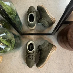 Skechers Grønne Støvler|Vinterstøvler Damer*Vandtæt slip-in vinterstøvle fra