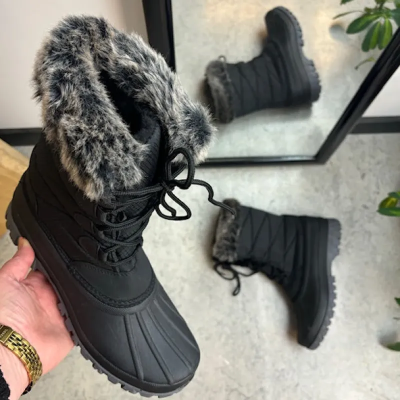 Sygeplejebutikken Billige Vinter Støvler|Vinterstøvler Damer*Vinterstøvle med vandtæt gummimembran nederst på støvlen