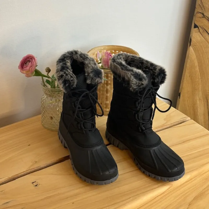 Sygeplejebutikken Billige Vinter Støvler|Vinterstøvler Damer*Vinterstøvle med vandtæt gummimembran nederst på støvlen