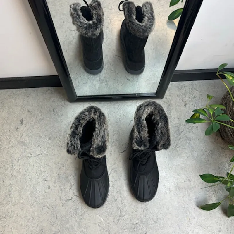 Sygeplejebutikken Billige Vinter Støvler|Vinterstøvler Damer*Vinterstøvle med vandtæt gummimembran nederst på støvlen