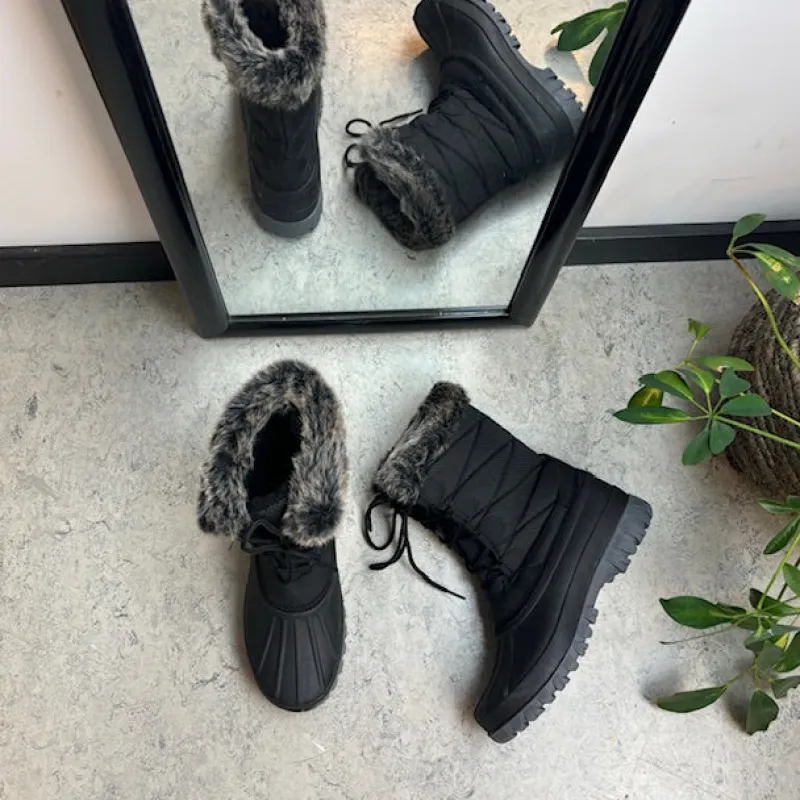 Sygeplejebutikken Billige Vinter Støvler|Vinterstøvler Damer*Vinterstøvle med vandtæt gummimembran nederst på støvlen