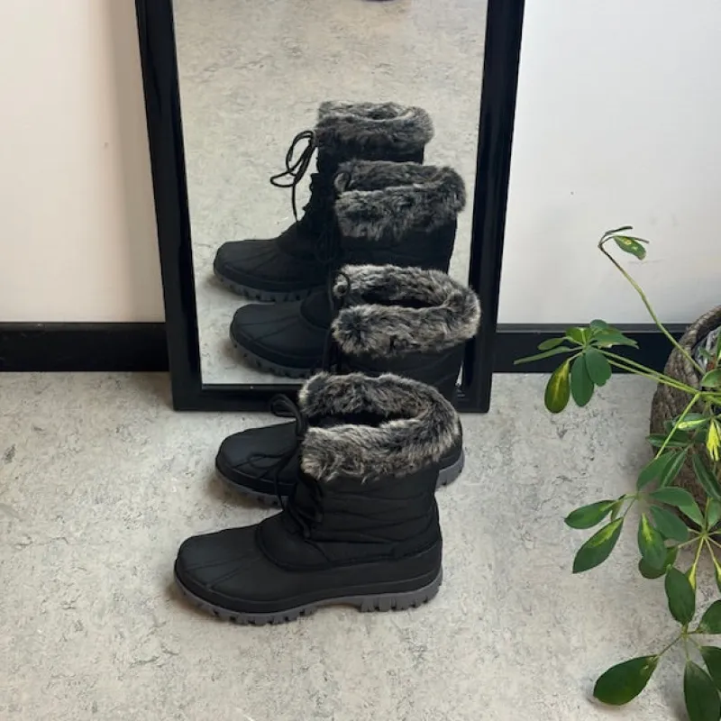 Sygeplejebutikken Billige Vinter Støvler|Vinterstøvler Damer*Vinterstøvle med vandtæt gummimembran nederst på støvlen